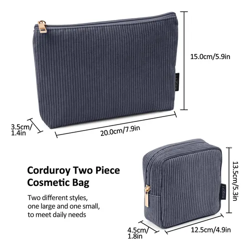 Bolsa De Maquillaje Magefy Pequeña De Pana Con Bolsillos Lat