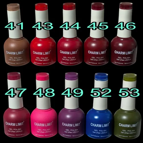 12 Esmaltes Semipermanentes Charm Limit 10 Mililitros Aproba
