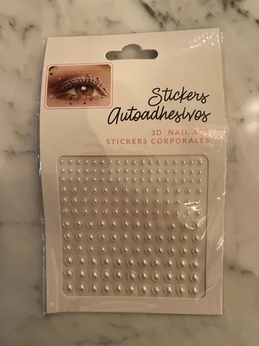 1 Plancha Stickers Autoadhesivos Perlas Blancas. Nails. Art