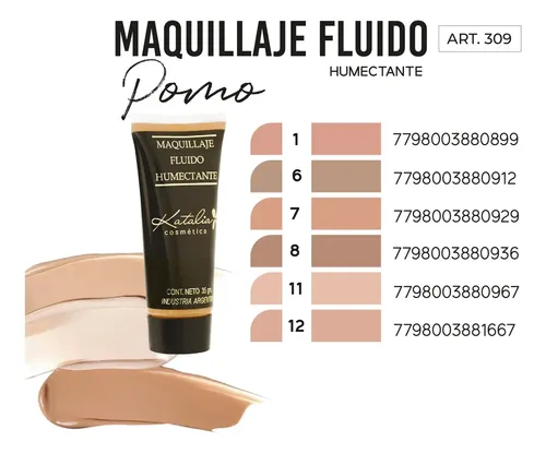 Maquillaje Fluido Humectante En Pomo Katalia Tono 11