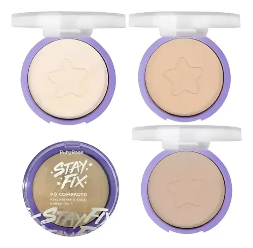 Polvo Compacto Stay Fix Ruby Rose Vitamina E Waterproof