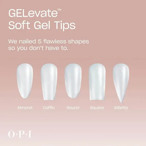 Opi Gelevate Tips Para Soft Gel Round Medium 640 Unidades Incoloro Lisa