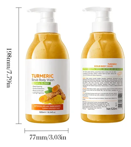 Jabones Líquidos, Exfoliante Y Gel De Baño Con Cúrcuma