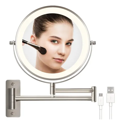 Espejo De Maquillaje Vesaur Recargable De 1x/10x Con Aumento