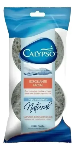 Esponja Facial Exfoliante Calypso Natural Hipoalergénica 2u