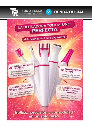 Depiladora Afeitadora Mujer 5 En 1 Facial Corporal Sin Dolor
