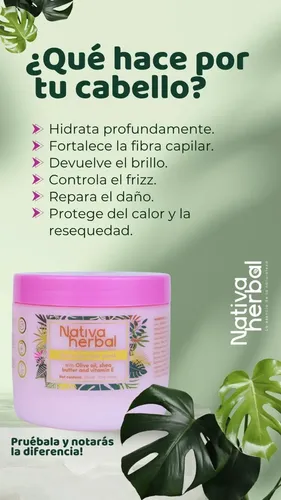 Mascarilla Capilar Nativa Herbal 300ml Reparación Intensa