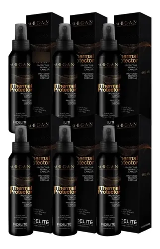 Kit 6 Protector Termico Termoprotector Argan Fidelite 120ml