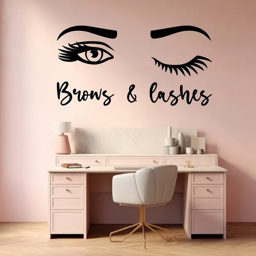 Vinilo Para Estetica Cejas Pestañas Salon De Belleza 120cm