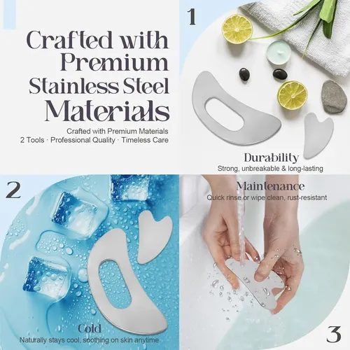 Set 4 En 1 Gua Sha Acero Para Masajes Y Recuperación