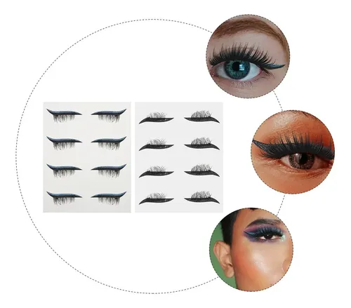 8 Pares De Pegatinas Delineadoras De Pestañas Para Belleza F