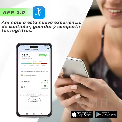 Balanza Digital Baño Mti Bluetooth Personal Corporal 180kg