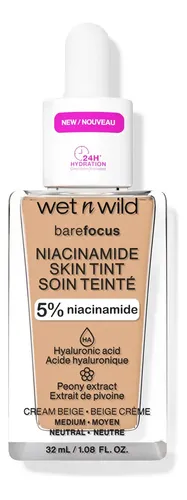 Wet n Wild Base de Maquillaje Serum Bare Focus Niacinamide Skin Tint Cream Beige