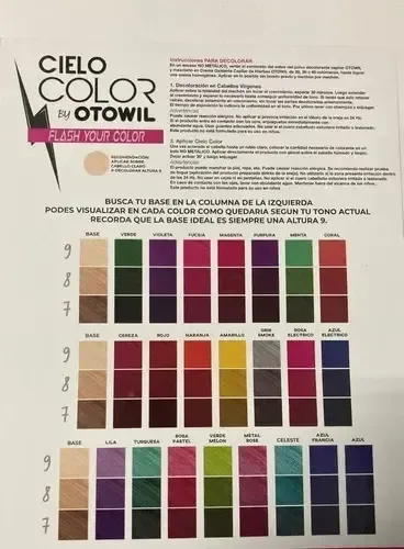 Tintura Fantasia Cielo Color Otowil Colores Fantasias Tono Rosa pastel