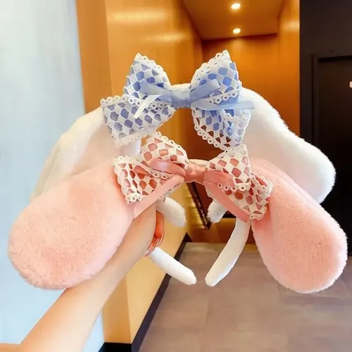 Diadema Y Peluche Rosa. Accesorios Para El Pelo Y Conejito