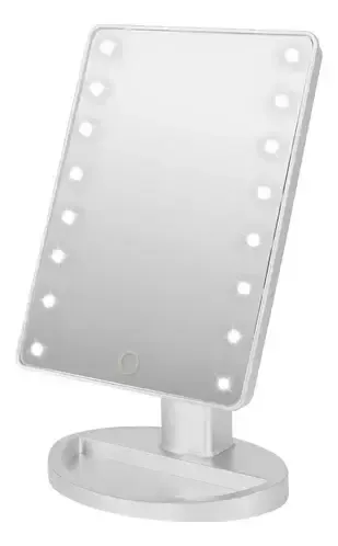 Espejo Maquillaje Portatil Mesa Touch Luz Led Usb Recargable