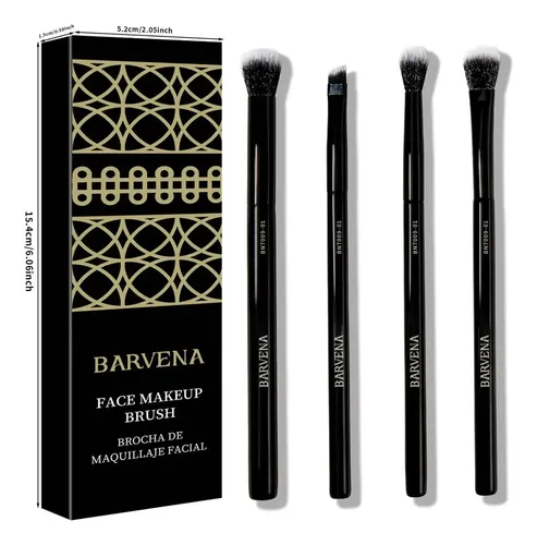 Set De Brochas Para Ojos Barvena Con Mango De Madera