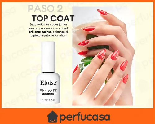 Esmalte Semipermanente Top Coat Eloise 10ml Uñas Escupidas