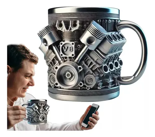 Jsjx Taza & Acero Inoxidable Motor V8 – Diseño Hu, For Café