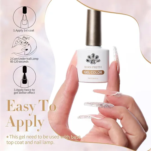 Set De Esmalte De Gel Con Purpurina Born Pretty 6x7ml