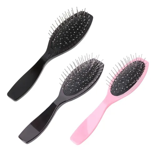 Professional Anti Static Steel Comb Brush For Wig Black 3t5564-bk