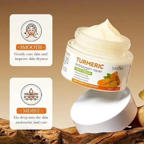 Crema Facial Curcuma Natural Despigmentante Normal A Grasa Día/noche