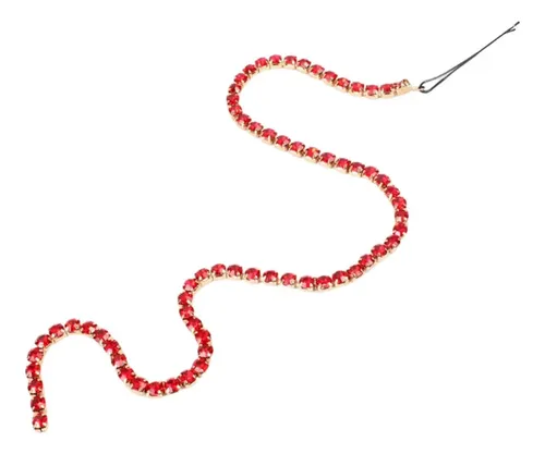 Pinza De Cabellero Con De De Imitación Cadena Larga Rojo