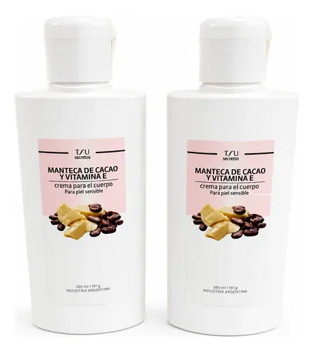 Crema Corporal Tsu Manteca Cacao Vitamina E Piel Sensible X2