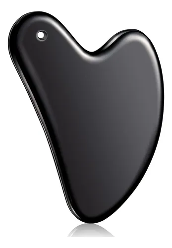 Gua Sha Facial Nuanchu Acero Inoxidable Corazón Negro