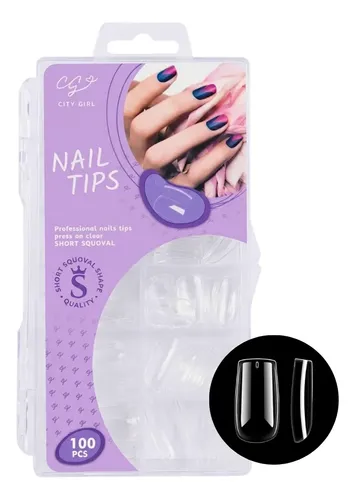 Tips Cuadrado Sistema Gel Caja X100pcs Ultra Fino Uñas