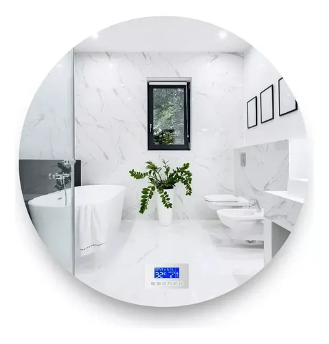 Espejo Inteligente Sin Borde Led Sonido Bluetooh Redondo D10