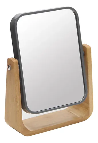 Espejo Mesa Doble Faz Aumento Madera 13x17cm Vertigo Vgo