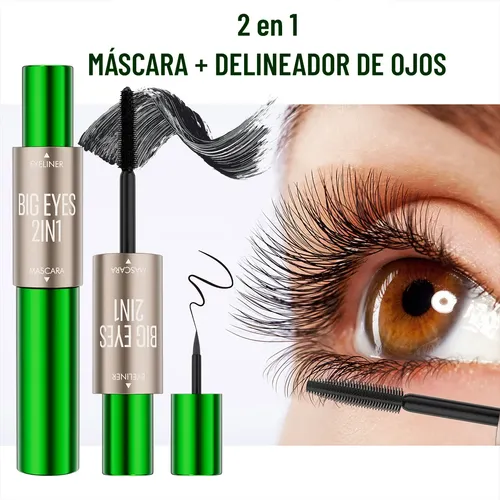Rímel Pestañas Volumen Con Lápiz Delineador, 24h Waterproof