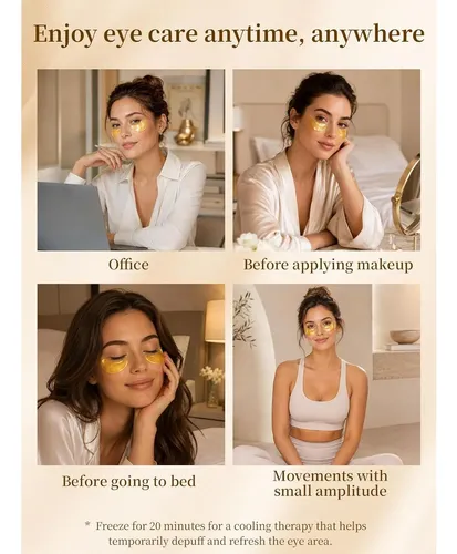 Parche Ojos Gold 24k Caffeine Collagen Con Ácido