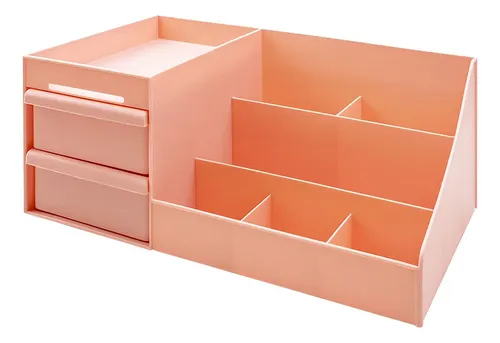 Organizador Maquillaje Cremas Escritorio Cajones . Color Rosa