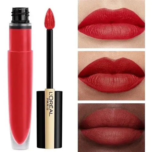 Labial Líquido Signature L’oréal (ver Tonos) Acabado Mate Color 454 Red