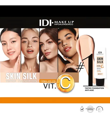 Idi Make Up Base Maquillaje Vit C Skin Silk 104 Tan Beige