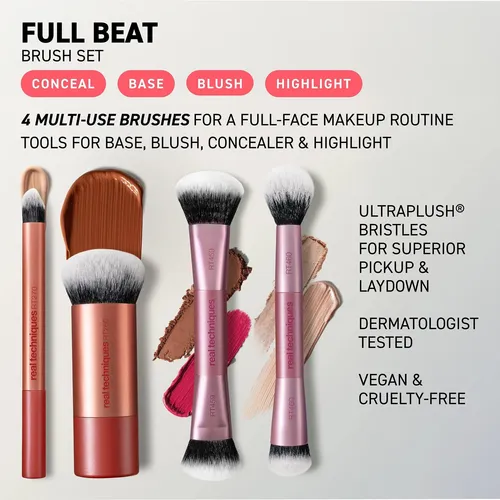 Set De Pinceles De Maquillaje Real Techniques Full Beat, Kit Naranja