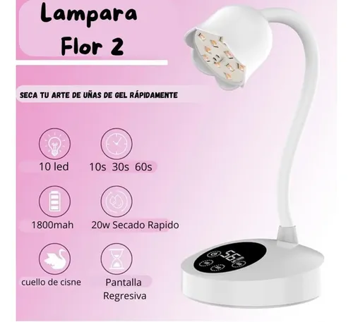 Cabina Lámpara Uv/led Flor 2 Uñas, Softgel París Night