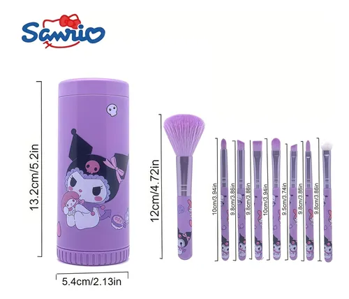8 Brochas Maquillaje Kawaii Estuche Viaje Regalo Hello Kitty