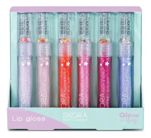 Caja 24 U Brilllo Labial Frutal Con Estrellitas Skora Beauty