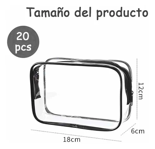 C 20 Pzs Neceser Cosmetiquera Transparente Bolsa De Viaje Z
