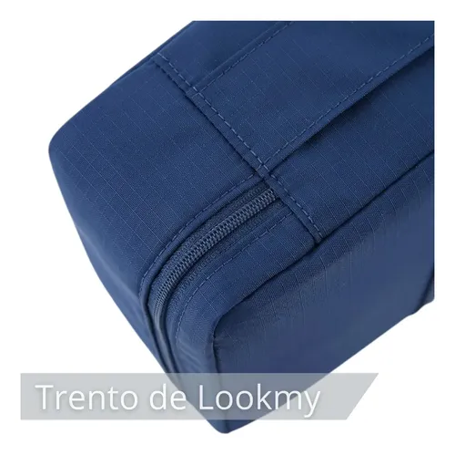Portacosmético neceser maquillaje Negro Lookmy | necessaire organizador bolso de viaje impermeable lavable compacto | ideal maleta, valija y cartera de mujer y hombre | neceser cosméticos