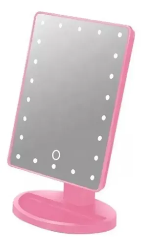 Espejo Maquillaje 16 Luces Led Touch Rotacion 360° Usb Marco Negro