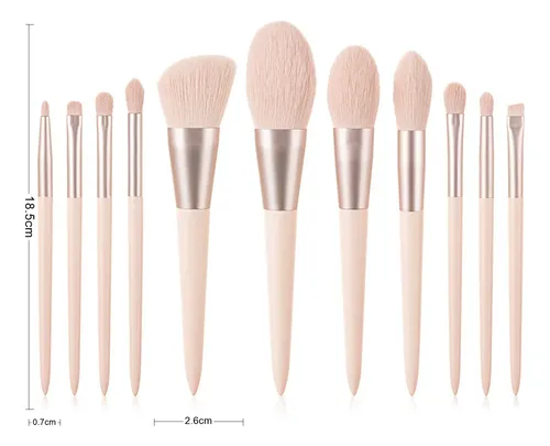 Set De 11 Brochas Suaves Para Maquillaje En Polvo Y Rubor Fe