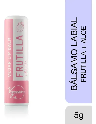 Balsamo Labial Vegan De Frutilla + Aloe, Lip Balm – Vgreen