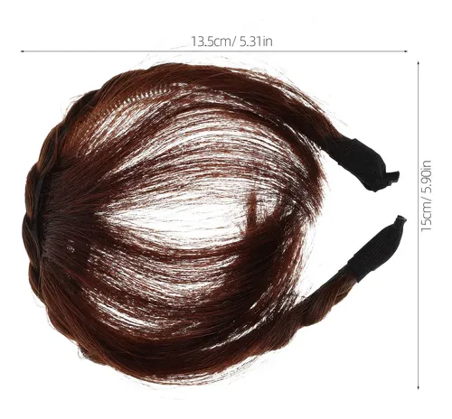 Diadema Trenzada De Cabello Humano, Peluquín De Aspecto Natu