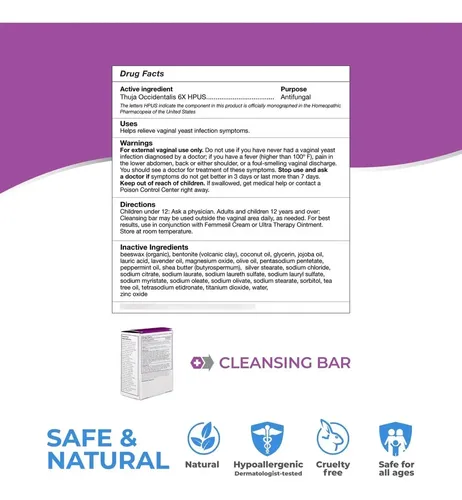 Jabón Vaginal Antifúngico Femmesil 75g Natural