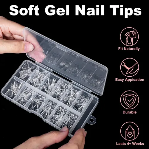 Tips De Uñas Gel Pre Cortas Bluezoo 3 Formas 360pcs