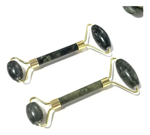 Masajeador Set X2 Doble Rodillo Jade Facial Corporal Drenaje Veoquiero